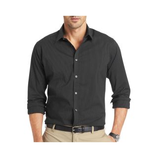 Van Heusen Traveler Button Front Shirt, Black, Mens