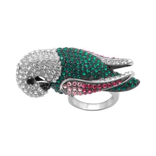 Alexandra Gem Lab Created Sapphire & Crystal Parrot Ring, Womens