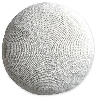 CONRAN Design by Crochet Round Decorative Pillow, White
