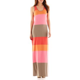 Knit Colorblock Racerback Maxi Dress   Tall, Pink