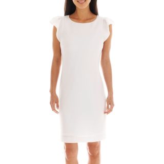 Worthington Short Sleeve Shift Dress, White