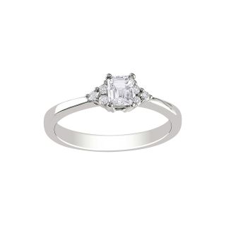 1/2 CT. T.W. Emerald Cut Diamond Bridal Ring In 14K White Gold, White/Gold,