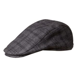 Stetson Wool Blend Plaid Ivy Cap with Ear Flaps, Grey, Mens