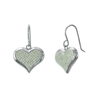 Micro Pavé Heart Drop Earrings, Womens