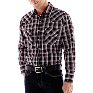 Ely Cattleman Plaid Shirt Big and Tall, Black, Mens