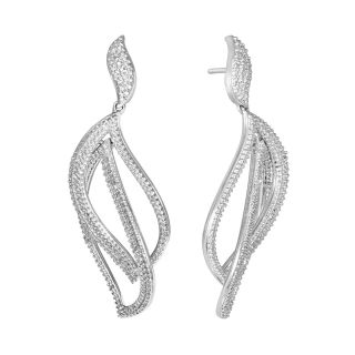 Diamond Addiction 1/10 CT.T.W. Diamond Double Swirl Drop Earrings, Womens