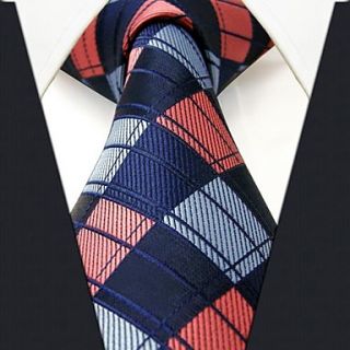 Mens Business Silk Multicolor Check Pattern Necktie