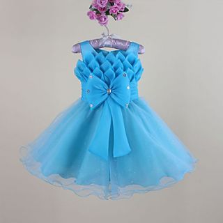 Girls Nest Satin Organza Shoulder Strap Kid Party Dress