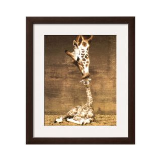 ART Giraffe First Kiss Framed Print Wall Art