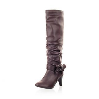 Faux Leather Stiletto Heel Knee High Boots Party Shoes(More Colors)