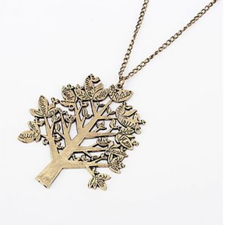 Fashion Alloy With Tree Shaped Pendant Womens Necklace
