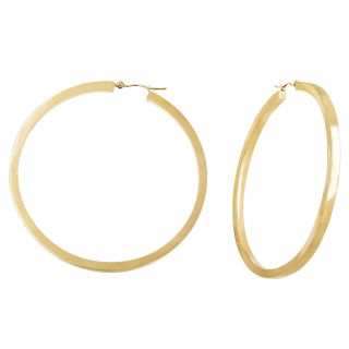 10K Yellow Gold 53mm Hoop Earrings, Womens