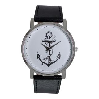 Womens Nautical Themed Dial Strap Watch, Black