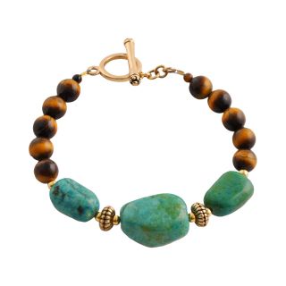 Art Smith by BARSE Turquoise & Tiger s Eye Bracelet, Womens