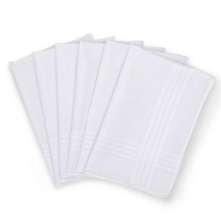 Stafford 6 Piece White Permanent Press Hankie Set, Mens