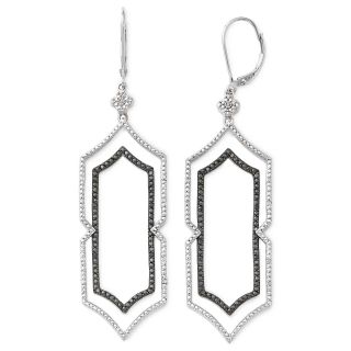 Diamond Addiction 1/10 CT. T.W. White & Black Diamond Dangle Earrings, Womens