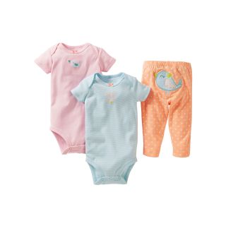 Carters Carter s 3 pc. Birdie Bodysuit Set   Girls newborn 24m, Orange, Orange,