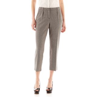 Worthington Pleated Cropped Pants   Tall, Black/White, Womens