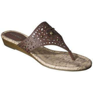 Womens Merona Elisha Perforated Studded Sandals   Brown 8.5