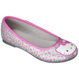 Girls Hello Kitty Ballet Flat   Silver 2