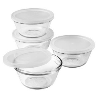 Anchor Hocking Glass Custard Cups with Snap On Lids Set of 4   Clear (6 oz)