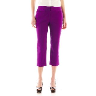 Worthington Sateen Cropped Pants   Tall, Purple, Womens