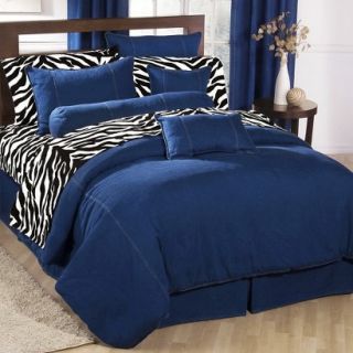 Denim Comforter   Blue (Cal King)