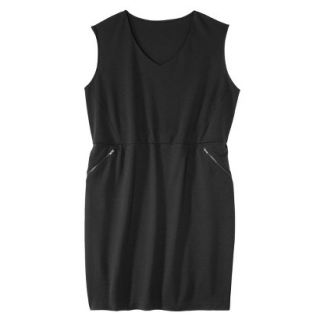Mossimo Womens Plus Size V Neck Zipper Pocket Dress   Black 2