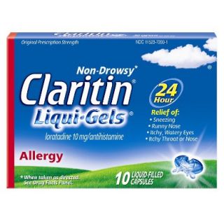 Claritin 24 Hour Non Drowsy Allergy Relief Liqui Gel   10 Count