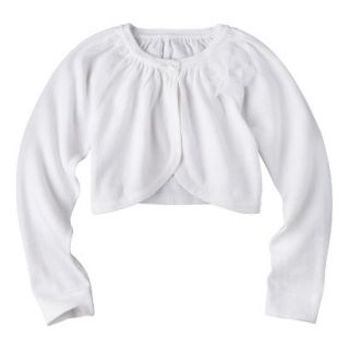 Cherokee Infant Toddler Girls Cropped Cardigan   White 3T