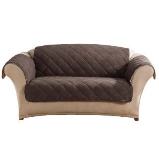 Sure Fit Sherpa Suede Loveseat Pet Cover   Chocolate