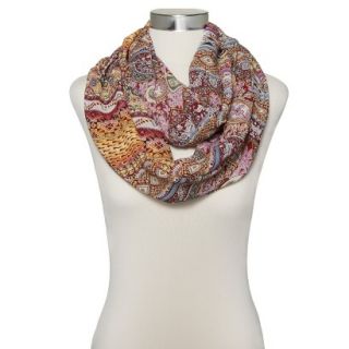 Multi Print Infinity Scarf   Red
