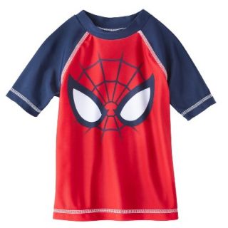Spider Man Toddler Boys Short Sleeve Rashguard   Red 3T