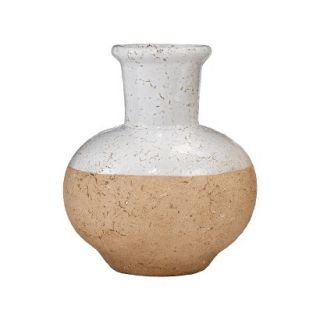 Nate Berkus Stoneware Vase   Natural/White (7.5)