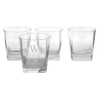 Personalized Monogram Whiskey Glass Set of 4   W