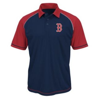 MLB Mens Boston Red Sox Synthetic Polo T Shirt   Navy/Red (L)