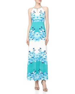 Floral Print Maxi Dress, Green/Multi