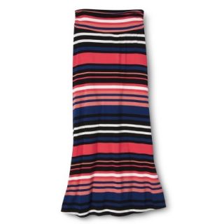 Merona Womens Knit Maxi Skirt   Coral/Waterloo Blue Stripe   L