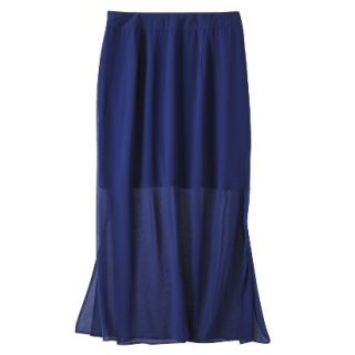 Mossimo Womens Plus Size Illusion Maxi Skirt   Athens Blue 1