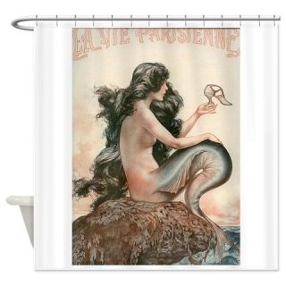  Vintage Mermaid Paris Shower Curtain
