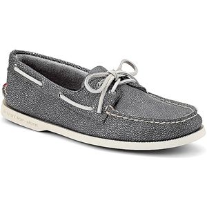 Sperry Top Sider Mens Authentic Original 2 Eye Washed Grey Shoes, Size 7 M   1049345
