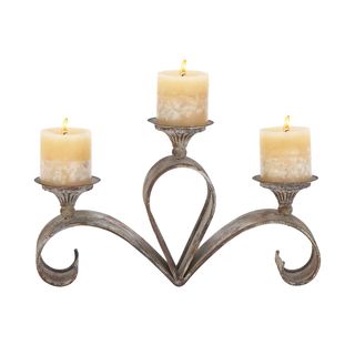 Metal Candle Holder 15 Inches Wide X 9 Inches High