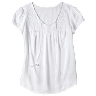 Mossimo Supply Co. Juniors Challis Embroidered Top   Fresh White M(7 9)