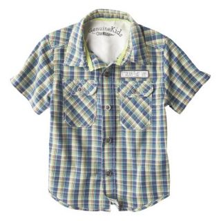 Genuine Kids from OshKosh Infant Toddler Boys Button Down Top   Green 18 M