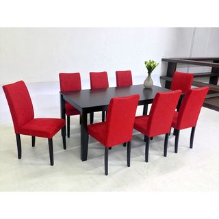 Warehouse Of Tiffany Warehouse Of Tiffany 9 piece Red Juno Table Dining Set Red Size 9 Piece Sets