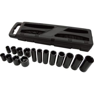 Ironton Standard & Deep Impact Socket Set   16 Pc., 3/8 Inch Drive, SAE