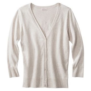 Merona Petites Long Sleeve Crew Neck Cardigan Sweater   Oatmeal XLP