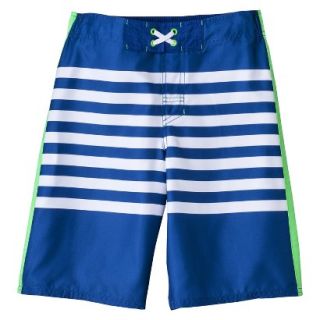 Boys Striped Swim Trunk   Blue XS