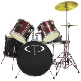 GP Percussion GP100 5 pc. Complete Drum Set   Wine Red