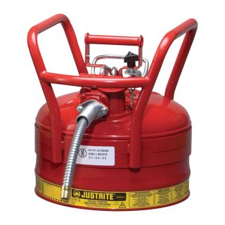 JustRite Type II D.O.T. Approved Fuel Safety Can   2 1/2 Gallon, 5/8 Inch Hose,